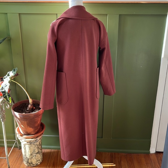 Lassiva Oversized Long Full Length Coat Burnt Orange Brick Red Rust Brown Copper - Picture 4 of 14